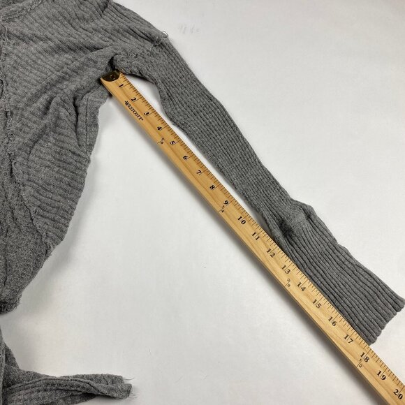 Free People Ventura Waffle Knit Hi Lo Shirt Women's Size M Gray - Picture 13 of 16